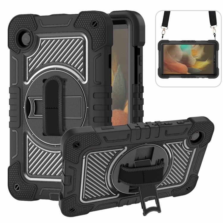 360 Degree Rotation PC Contrast Silicone Case for Samsung Galaxy Tab A9, showcasing its durable design and stand function.